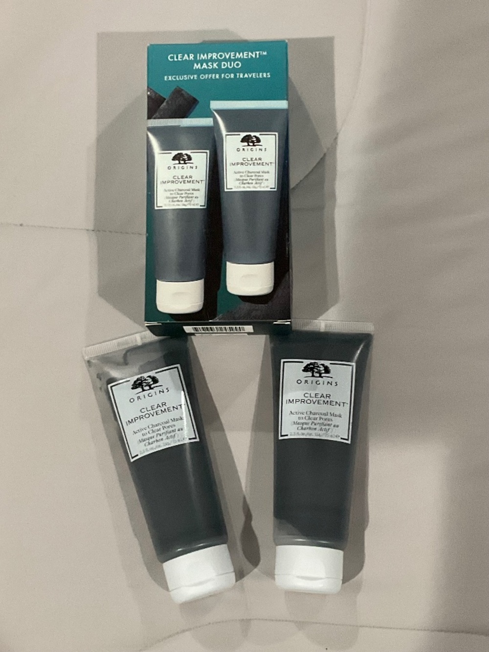 New In Box Origins Clear Improvement Charcoal Mask x 2 (2.5 fl oz)